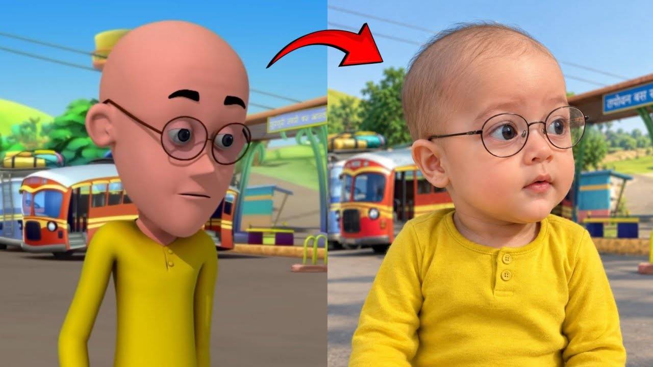 Motu Patlu Character In Real Life || Motu Patlu But Baby Version