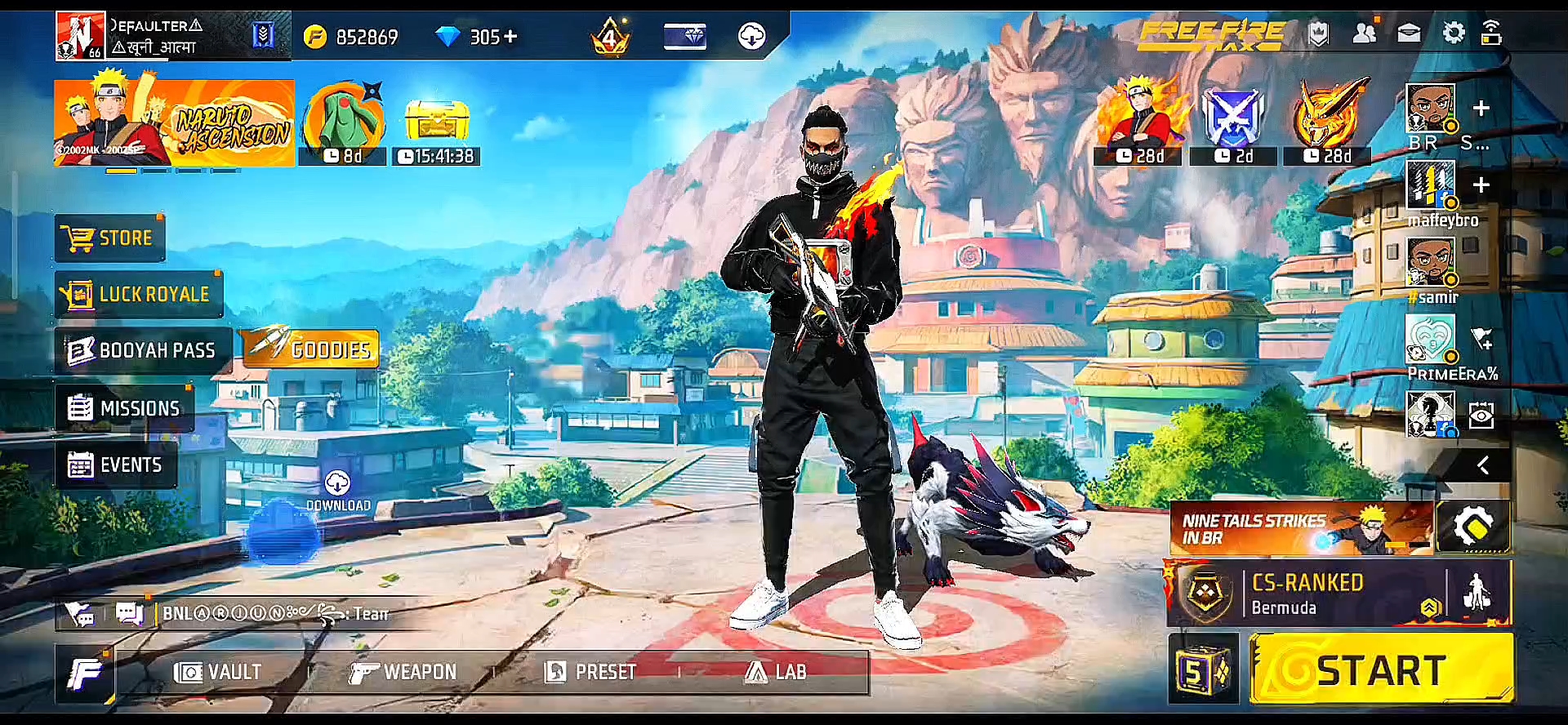 Free Fire loby view 😎
