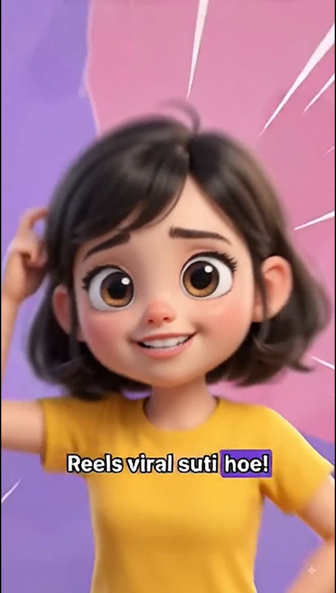 Bidéo logo को reference बनाकर 20–25 सेकंड का fast-paced cartoon video बनाएं। Cute female cartoon cha