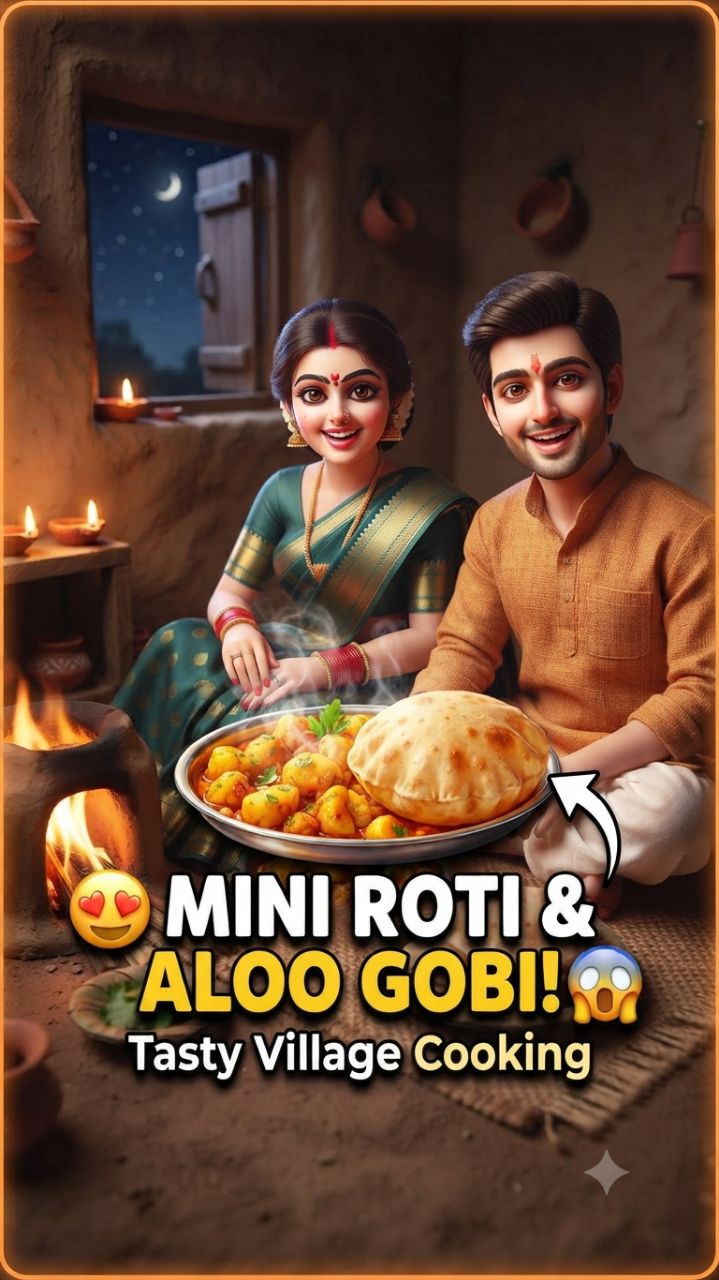 🔥 TINY CHEF MAKES ALOO GOBI & ROTI 😱🍲 | Mini Indian Village Kitchen ASMR ✨