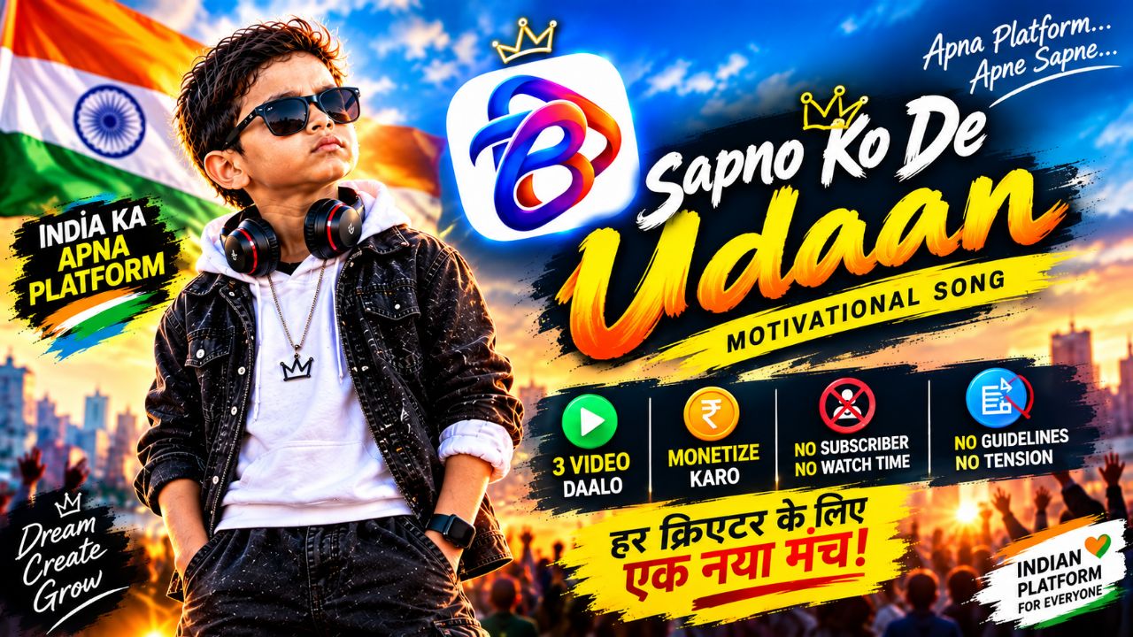 Sapno Ko De Udaan 🚀 | Bideo App Motivational Song | Irfan Bhai | India Ka Apna Platform