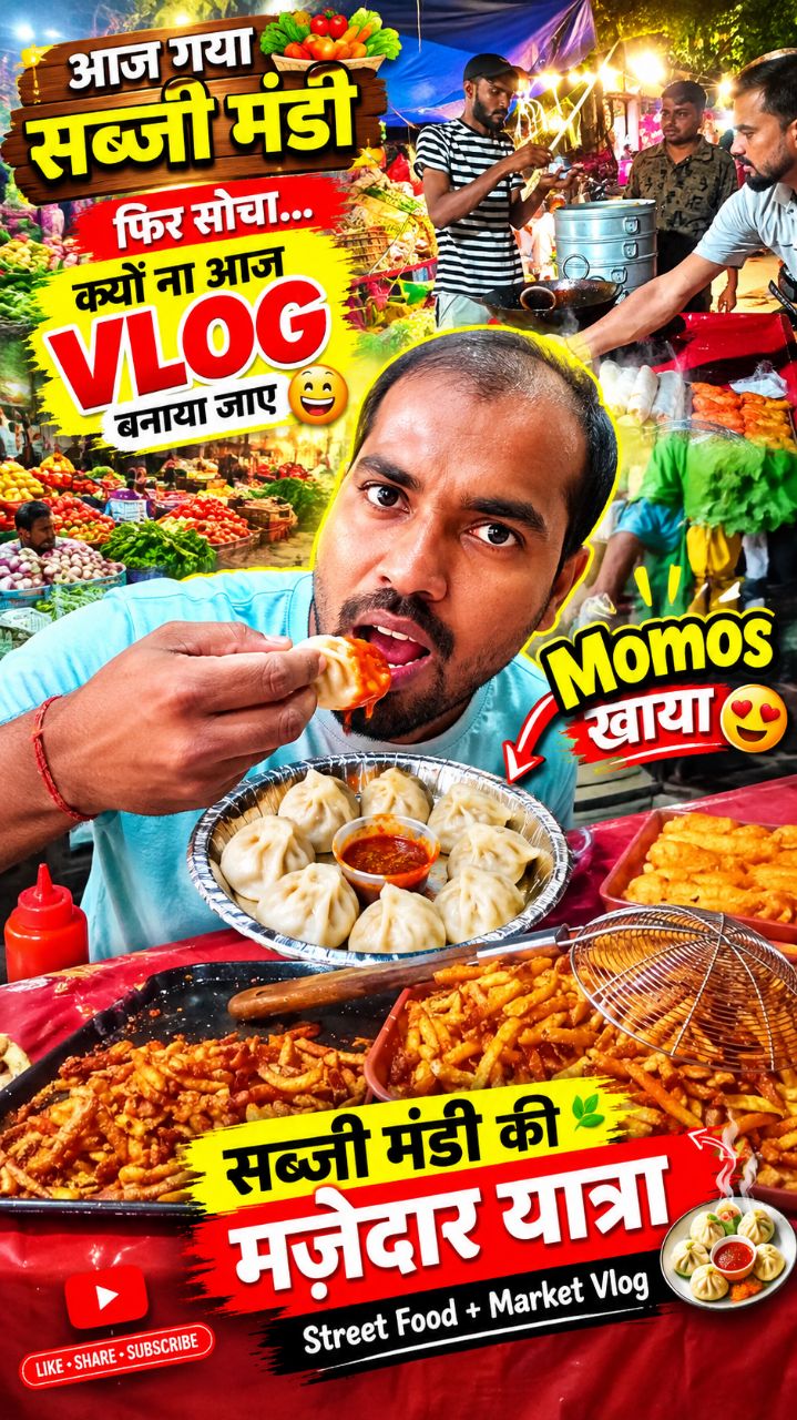 सब्जी मंडी गया था, फिर खाए गरमा-गरम Momos | मेरा पहला Market Vlog