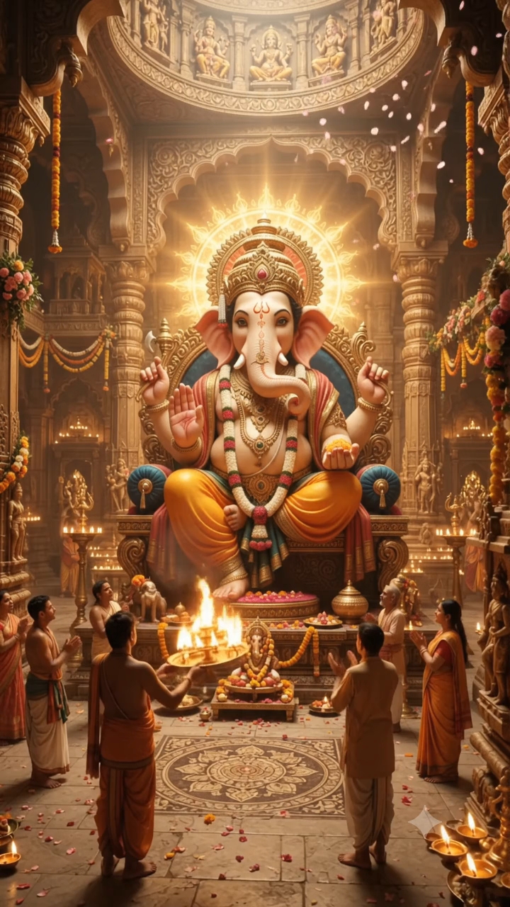 🙏🐘 ભવ્ય ગણપતિ બાપાની મહાઆરતી! 🪔✨ | ક્યાં શરૂ થાય ને ક્યાં પૂરી થાય ખબર જ નહીં પડે 🚩