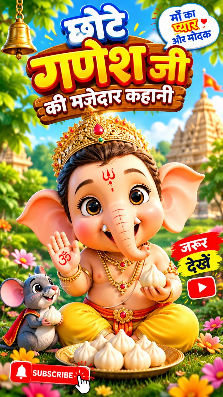 🙏 छोटे गणेश जी की मजेदार कहानी 😍 | मोदक वाला गणपति बप्पा | Ganesh Ji Cartoon Story