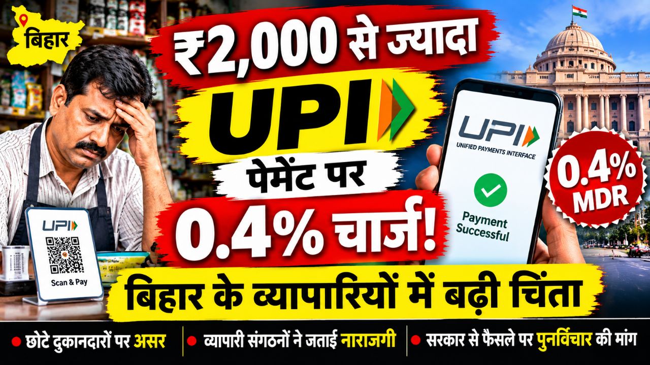 ₹2,000 से ज्यादा UPI पेमेंट पर 0.4% चार्ज! बिहार के व्यापारियों में बढ़ी चिंता