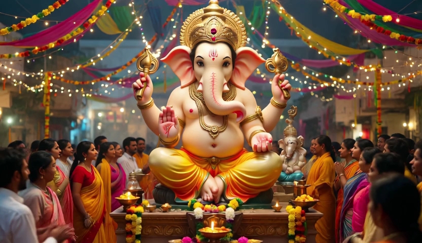 Lord Ganesha, our guiding light.""Bappa's blessings are priceless."