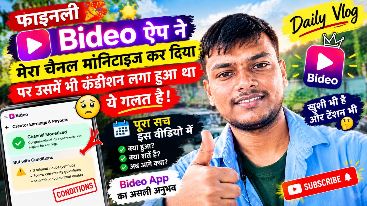 Finally! Bideo App ने मेरा चैनल Monetize कर दिया 😍 लेकिन एक Condition लगा दी 😔 | पूरा सच