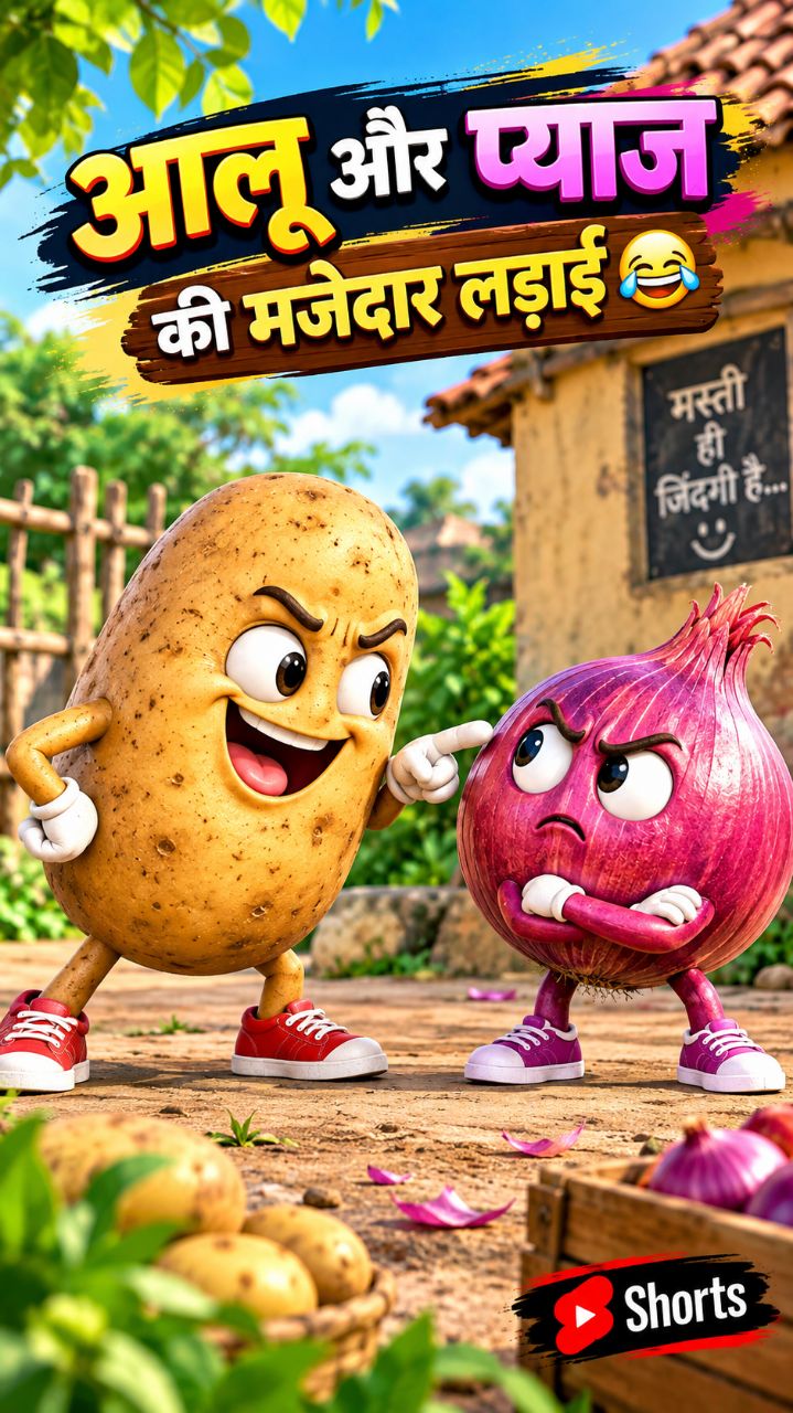 🥔🧅 आलू और प्याज की मजेदार लड़ाई 😂 | Funny Cartoon Video | Hindi Comedy
📝