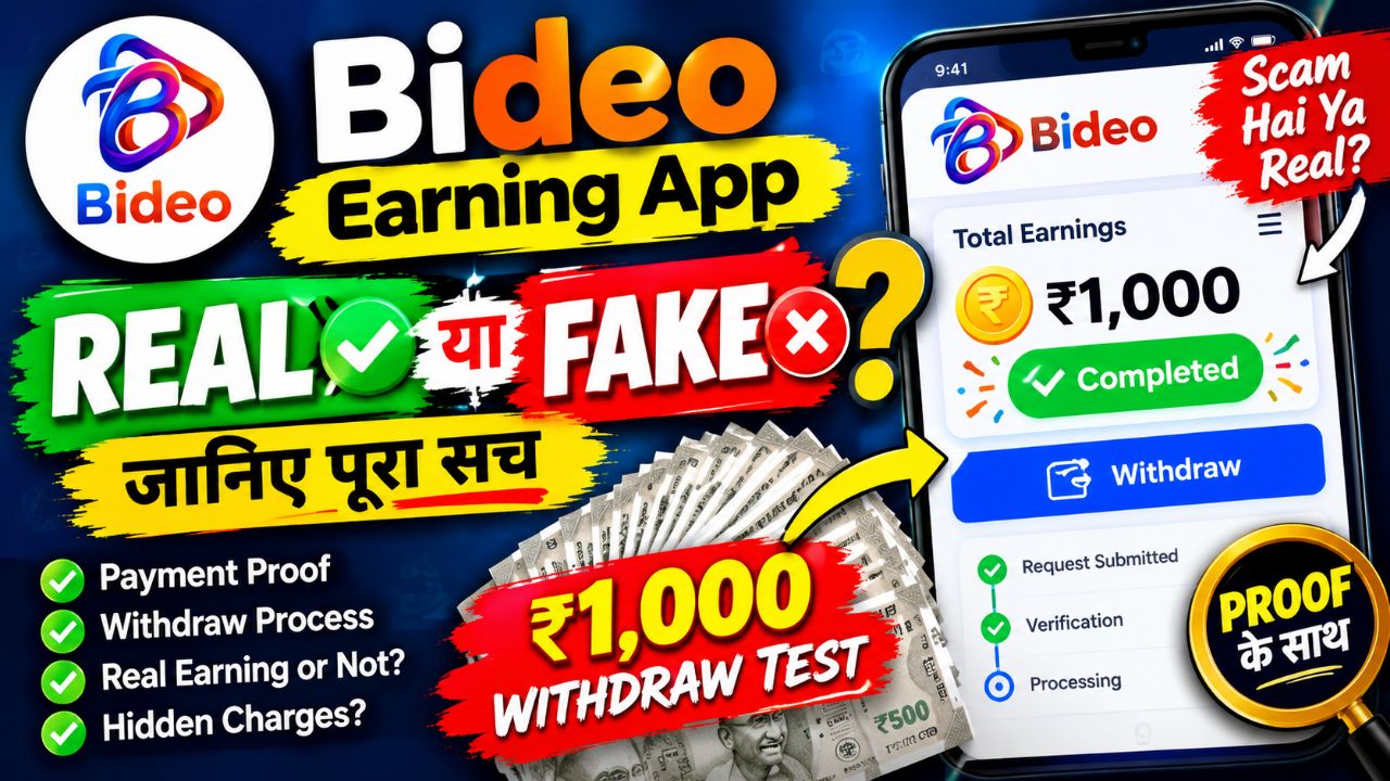 Bideo App REAL या FAKE? 😱 ₹1000 Withdrawal Test | पूरा सच Proof के साथ