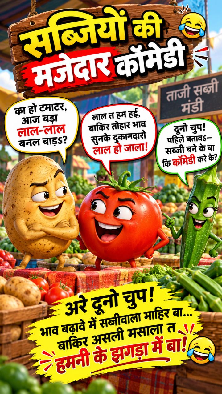 सब्जियों में छिड़ी जबरदस्त लड़ाई 😂🔥 | असली मसाला तो झगड़े में बा!