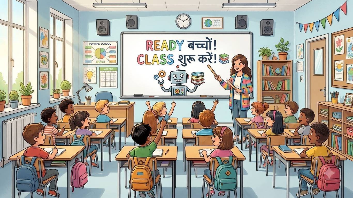 बच्चों की मजेदार पढ़ाई 🤖📚 | A से Apple, B से Ball | AI Cartoon Learning Video | Hindi Kids