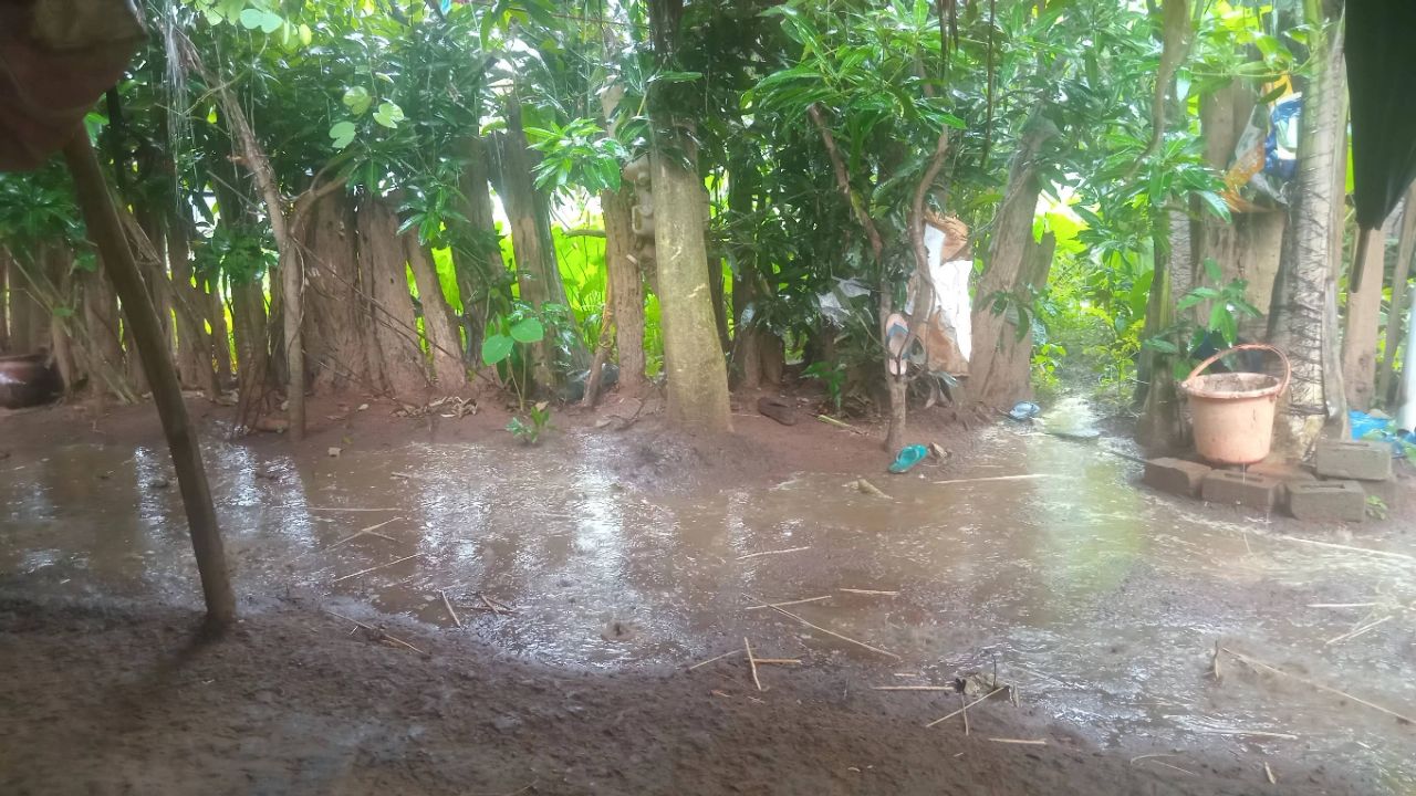 आज गाँव मे खतरनाक  बारिश  हो  रही है