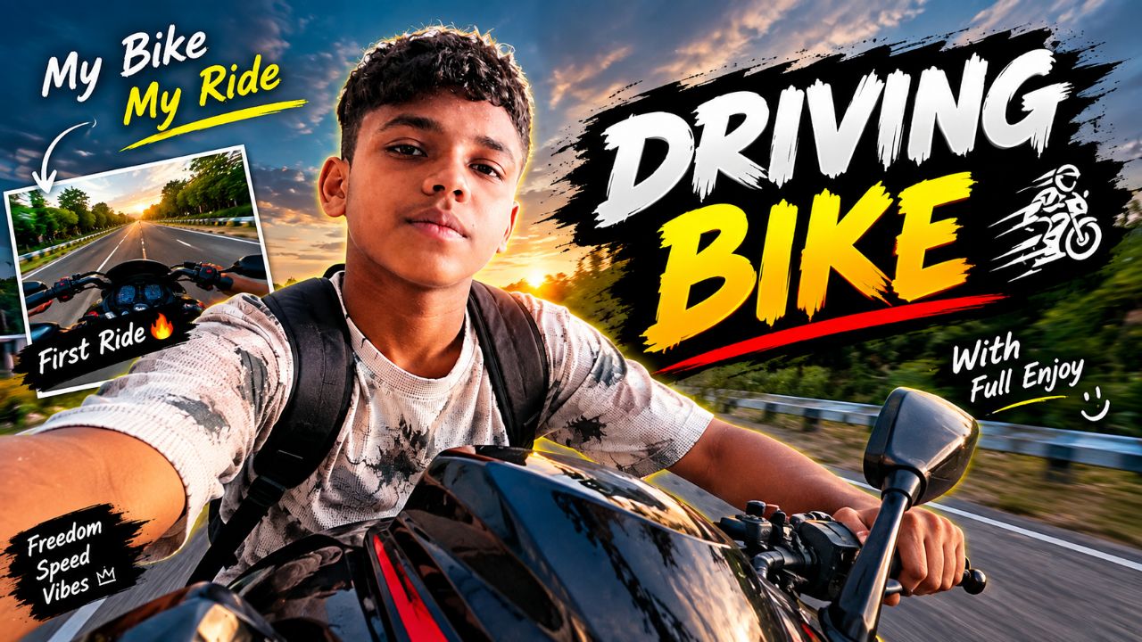 First bike ride, full vibes! 🔥🏍️ Enjoying the road, the ride, and the moment. ❤️