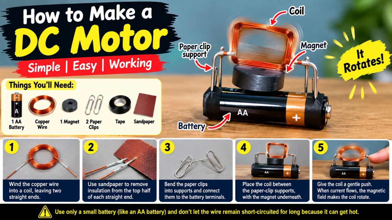 Ho to make a dc motor #dcmotor #video #youtube