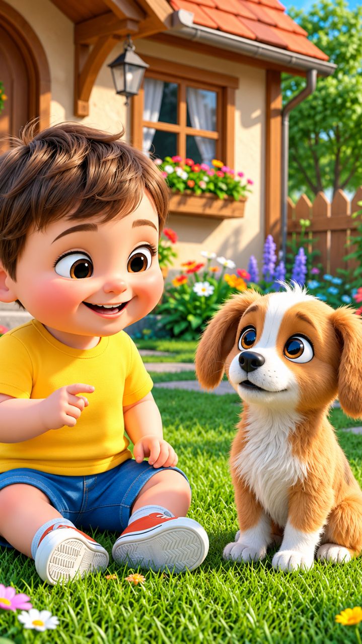 बच्चे और प्यारे पप्पी की अनोखी दोस्ती 🥰🐶❤️ | Cute Puppy Cartoon Story | 3D Animation