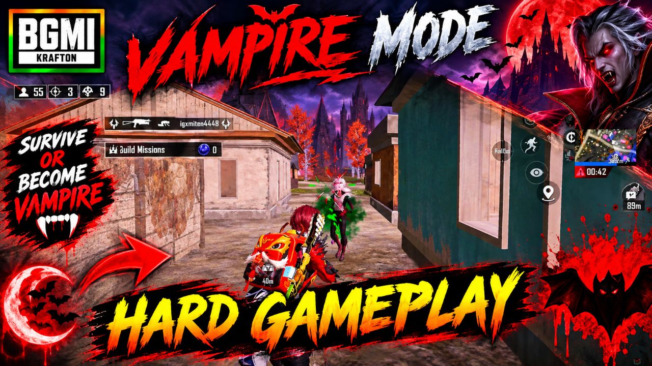 Vampire mod hard gameplay ☠️ #bgmi #pubg