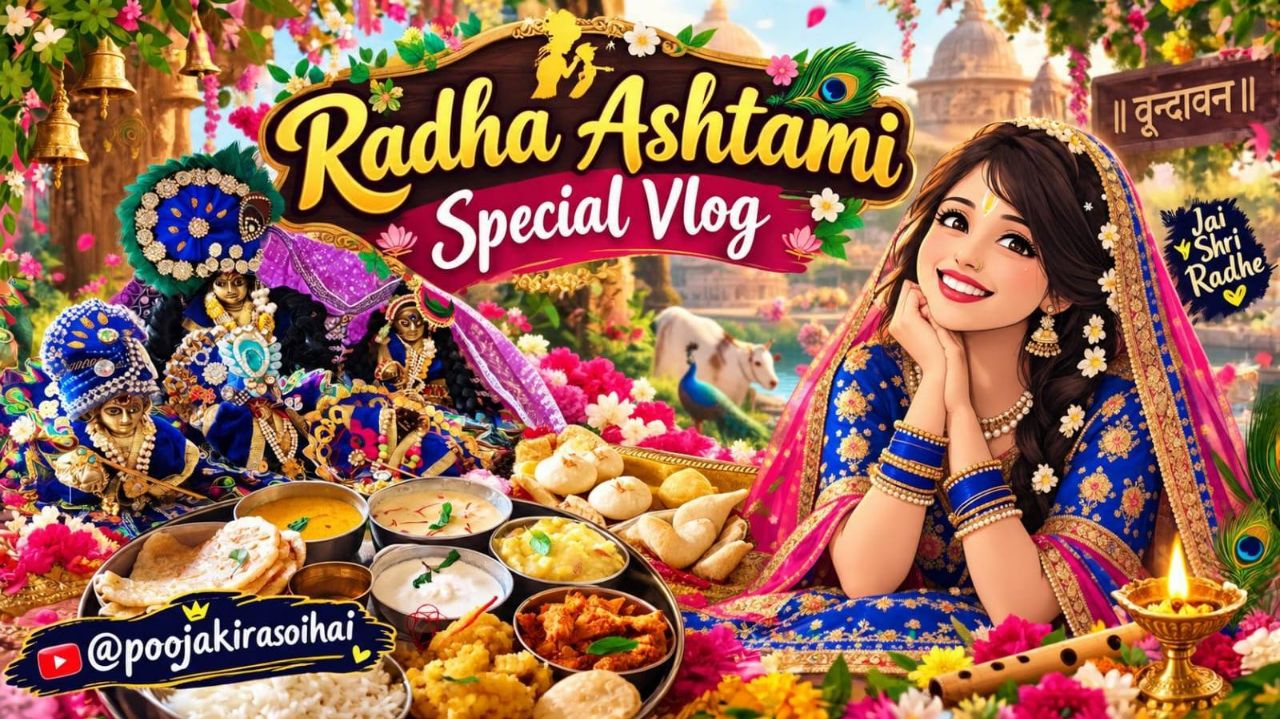 Radha Ashtami Special Vlog 🌸🙏 | Vrindavan Theme | Radha Rani Special Bhog & Prasad @Bideo