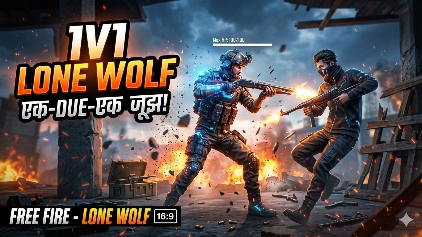 1v1 Lone Wolf free fire #free fire #bideo