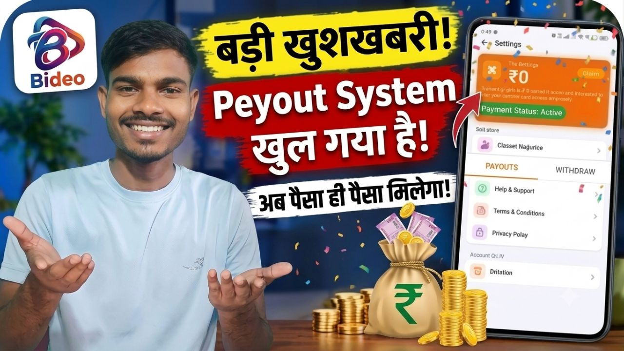 Bideo App Peyout System खुल गया है!