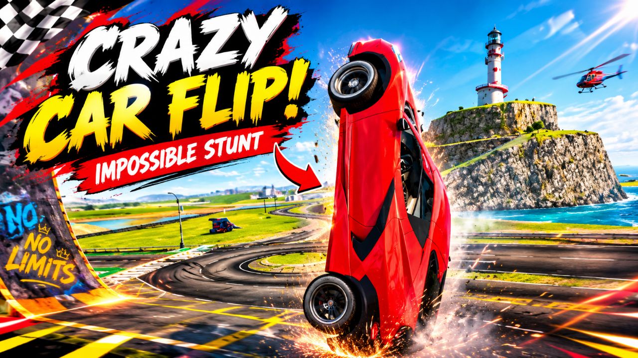 Crazy Car Flip Impossible Stunt 😱🚗 | No Limits! #cargames #stunts