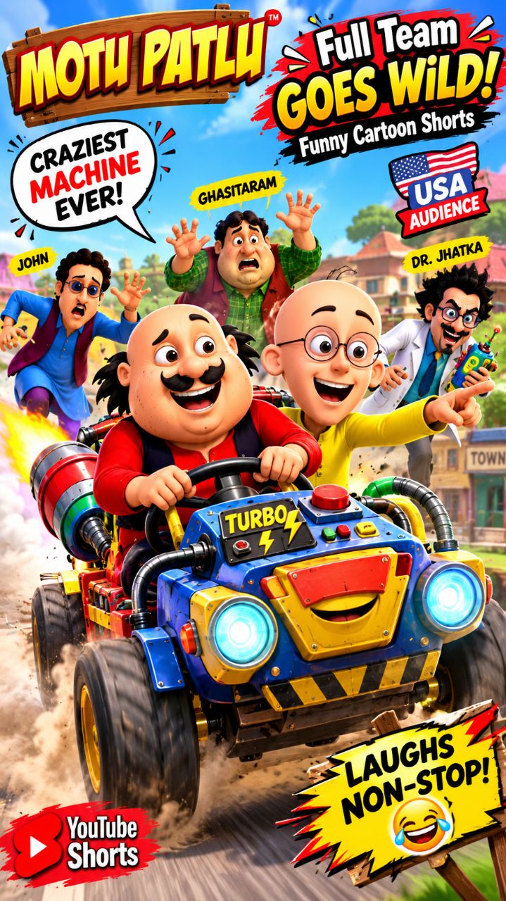 🔥 Moto & Patlu's CRAZIEST Machine! 😂🚀 | Full Team Goes WILD! | Funny Cartoon Shorts