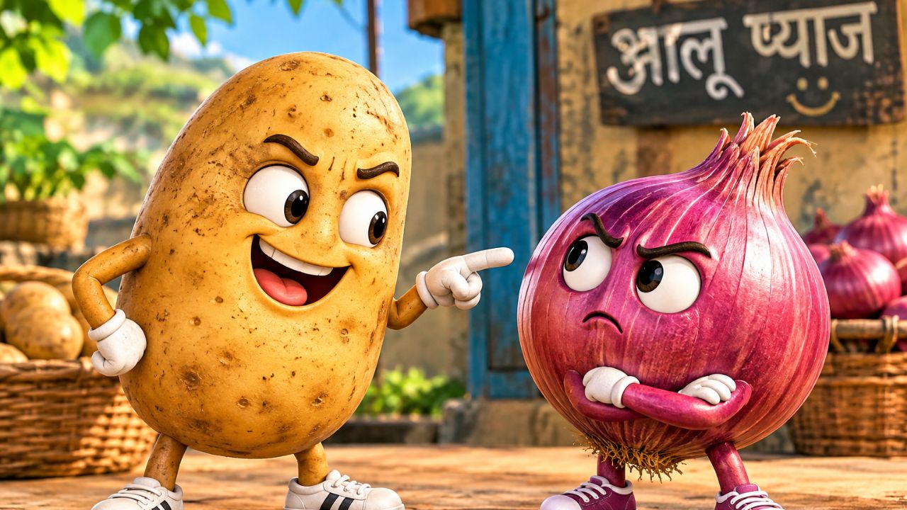 🥔 आलू और प्याज की अनोखी दोस्ती 🧅 | मजेदार हिंदी कहानी | Funny