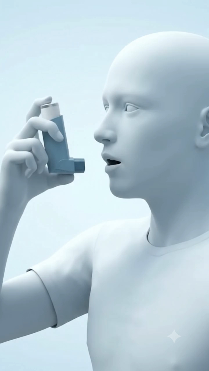 How an Inhaler Delivers Medicine to Your Lungs 💨🫁 | 3D Medical Animation #Shorts #Bedio