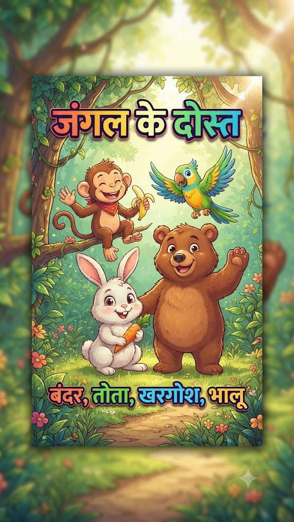 Bandar tota khargosh bhalu ka Dosti