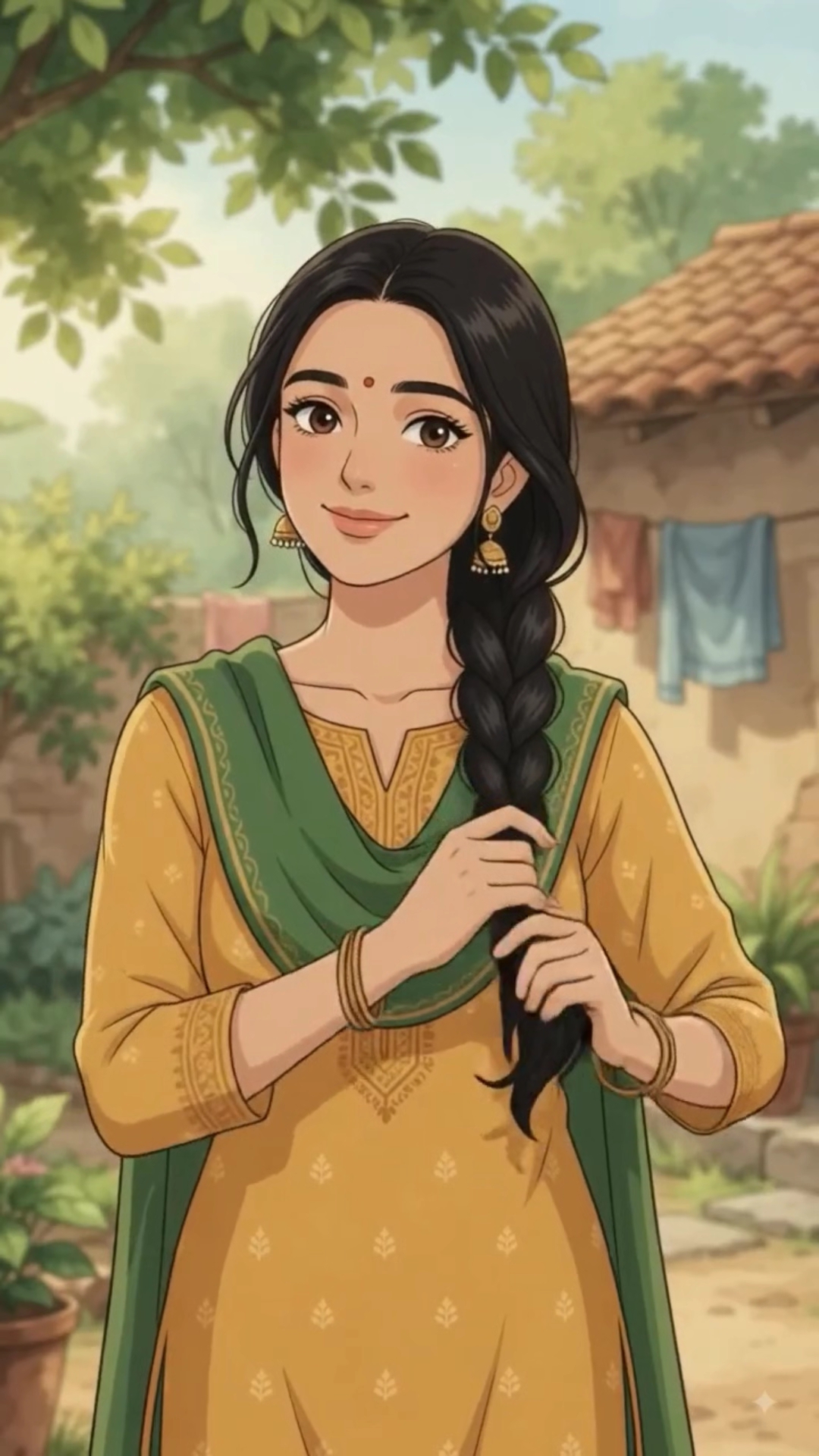 Girl cook aalu paratha #anime #video #ai #girl