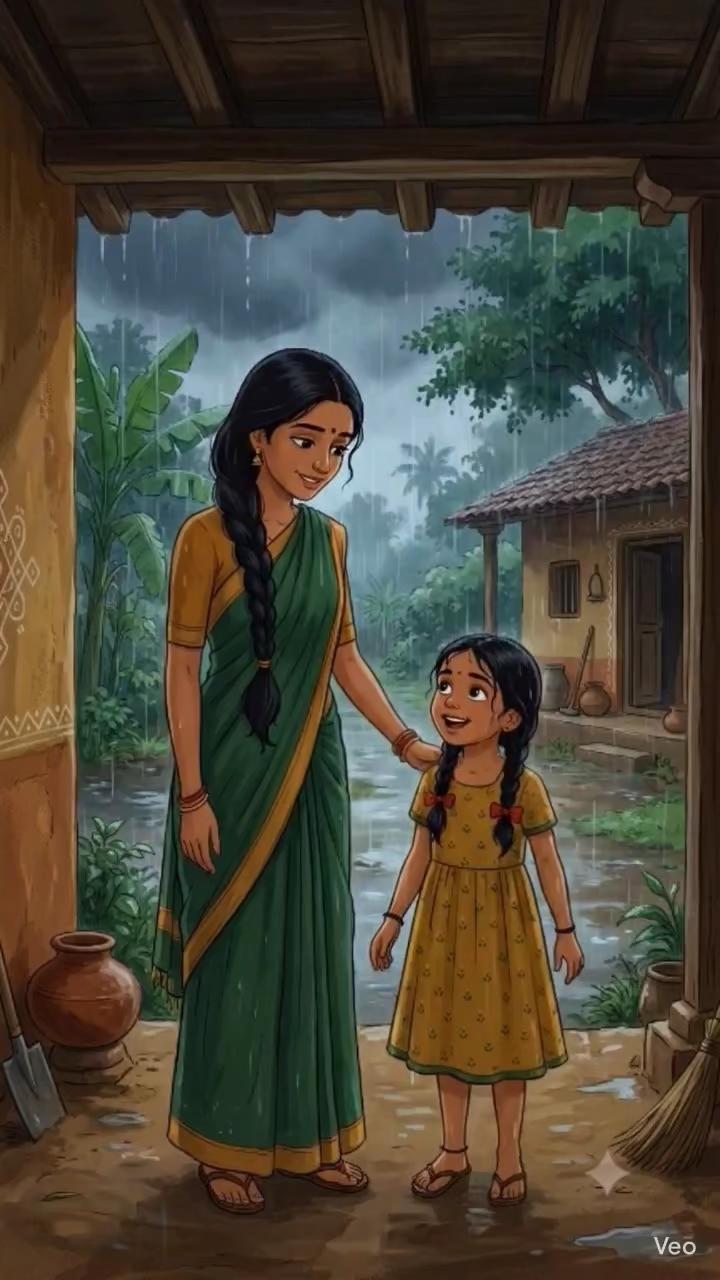 Ghibli style woman and her daughter cook Spinach Pakodas #woman #daughter #pakoda #spinach