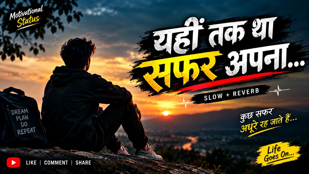 यहीं तक था सफर अपना… 🖤 | Motivational Attitude Status | Slow + Reverb @Trending shorts &song