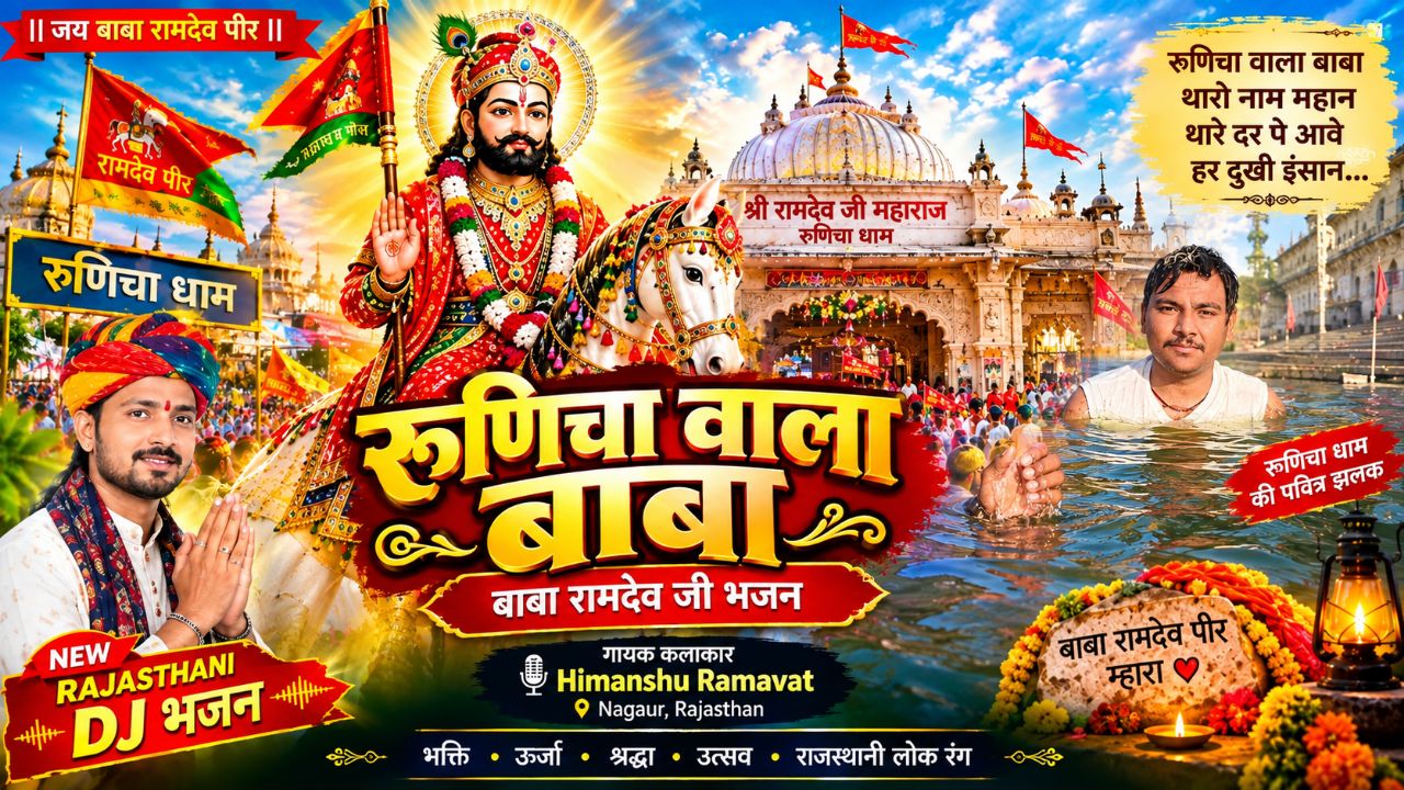 रुणिचा वाला बाबा 🚩 | बाबा रामदेव जी का नया राजस्थानी DJ भजन | जय रामदेव पीर | Himanshu Ramavat
