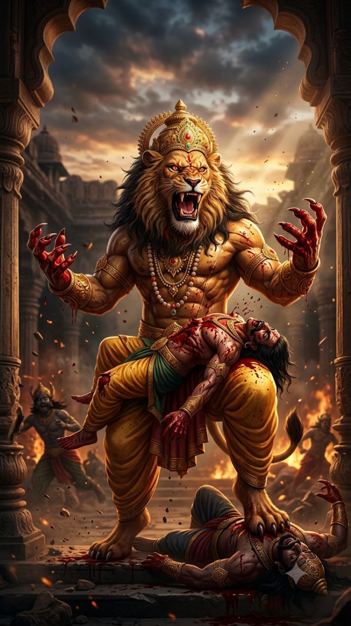 हिरण्यकशिपु के वध के बाद भी भगवान नरसिंह का क्रोध शांत क्यों नहीं हुआ? 😡🔥