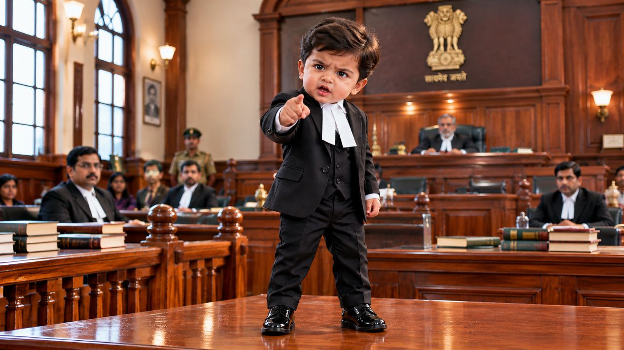 👉 😂 3 साल का वकील और कोर्ट में जबरदस्त बहस! 👨‍⚖️🔥 #NanheVakil #Comedy #AIVideo #ViralReels
