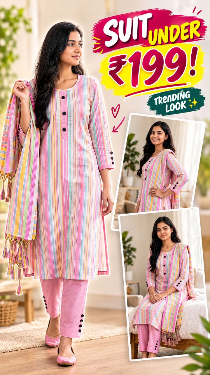 Budget mein stylish look chahiye toh ye wala zaroor check karo! 🛍️👇
Price: Under ₹199