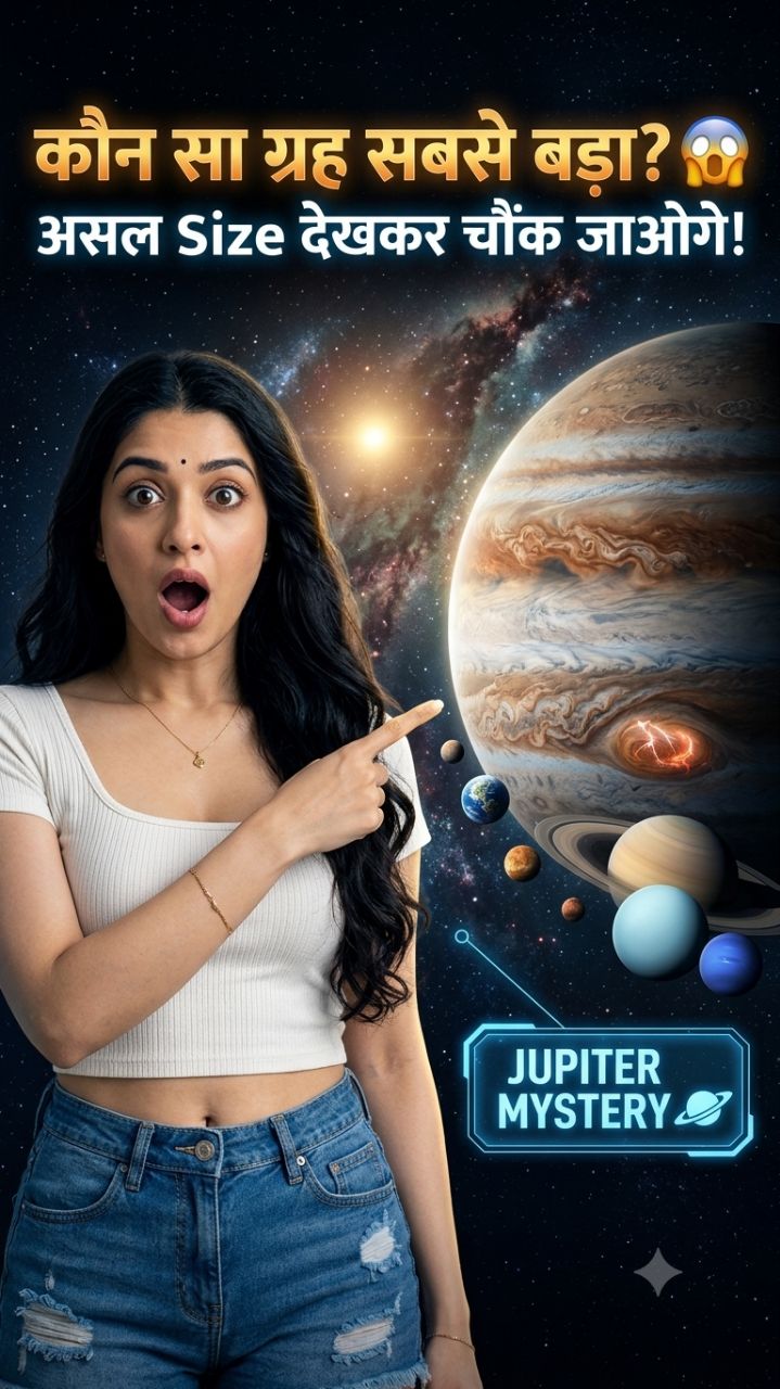 सौर मंडल का सबसे बड़ा ग्रह कितना बड़ा है? 😱 | Jupiter Facts #space