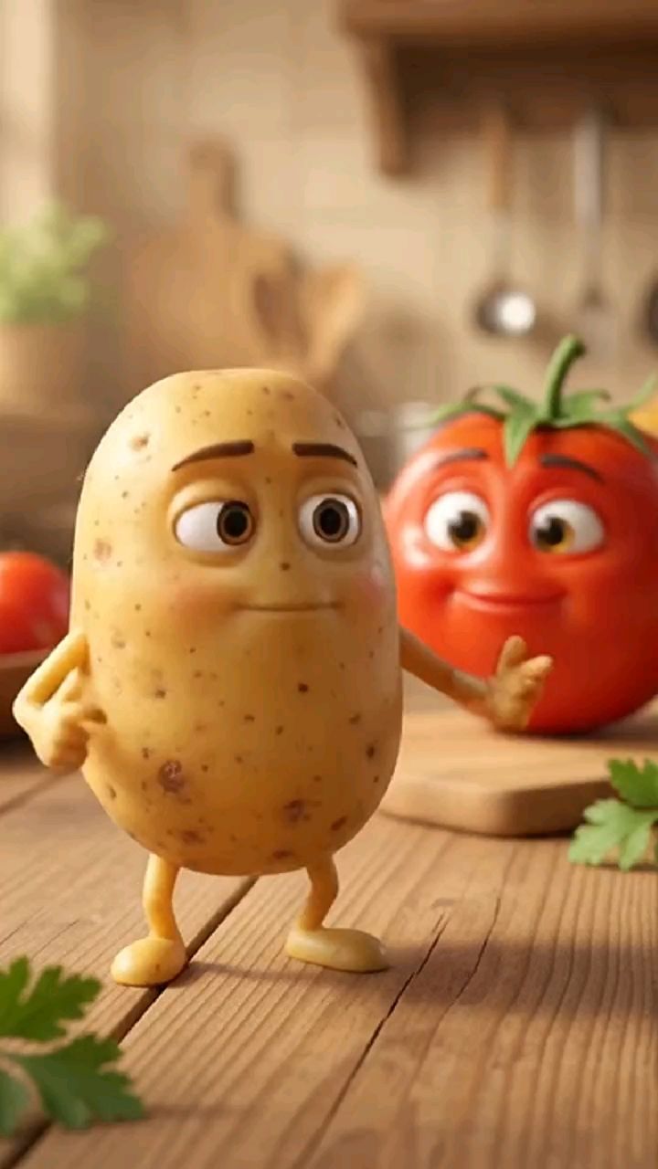 🥔🍅 आलू और टमाटर की दोस्ती

एक बार की बात है, एक रसोई में आलू और टमाटर रहते थे।
आलू हमेशा कहता, “मै