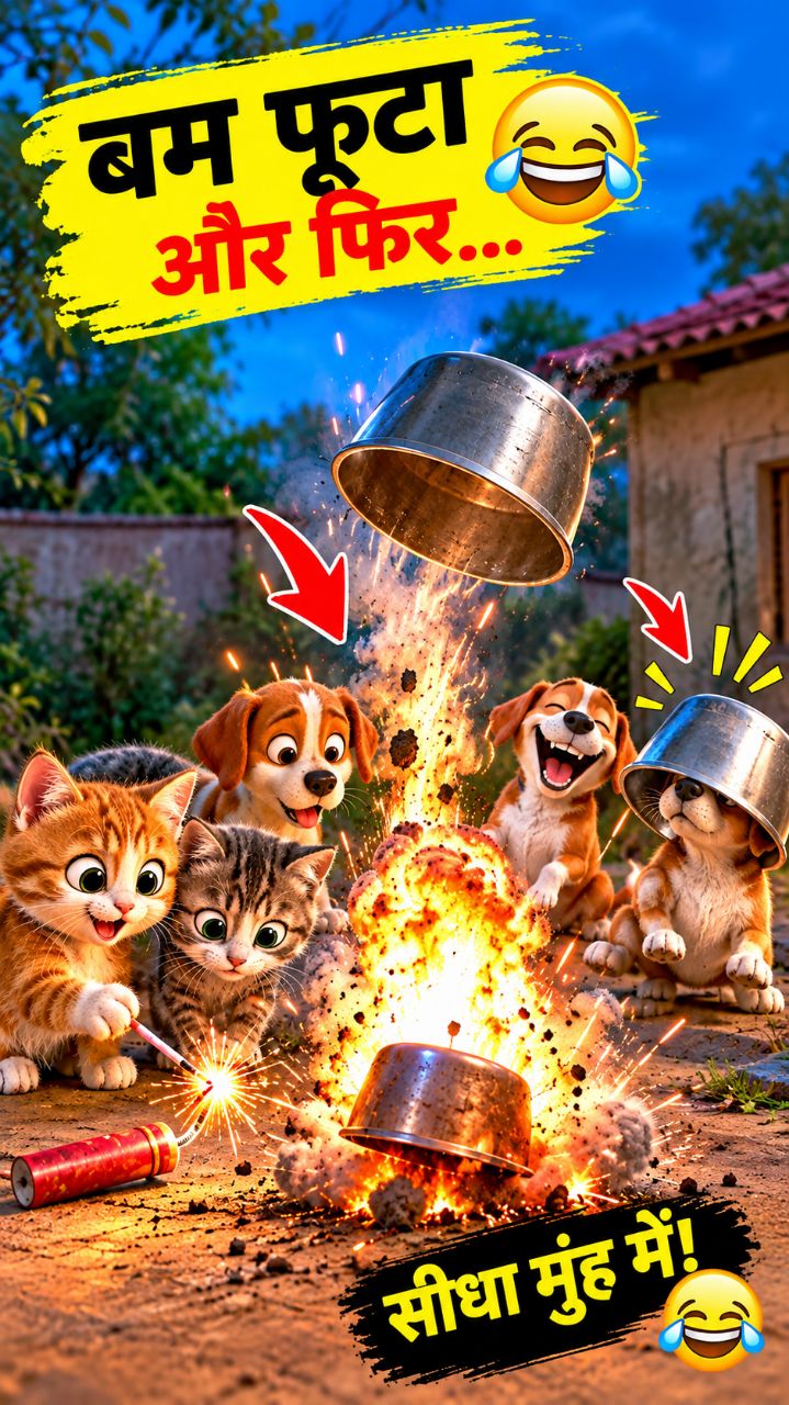 😂💥 पटाखा देखने गया था, खुद ही काला हो गया! 🤣🐶| कुत्तों की मजेदार कॉमेडी
#Comedybideo #FunnyDogs