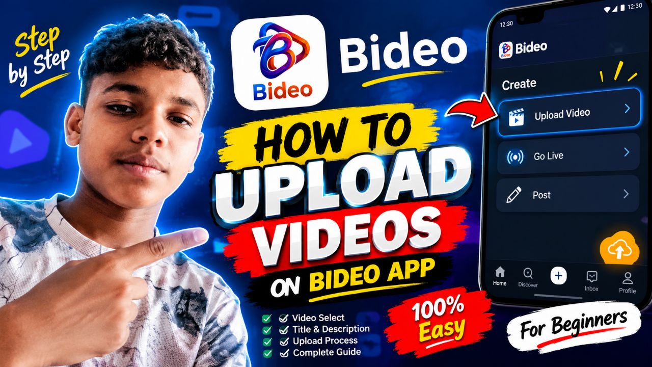 How to upload video on bideo app