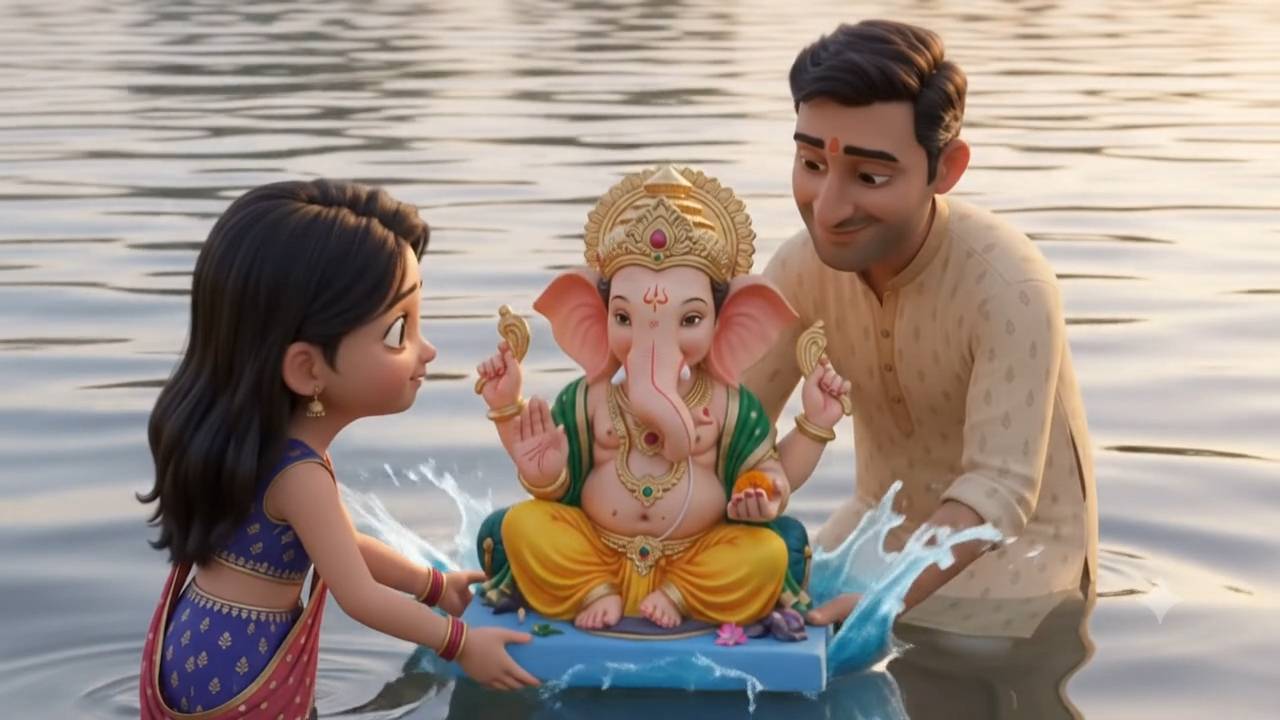 बप्पा की आखिरी झलक | Ganesh chaturthi visharjan story @Raha AI World