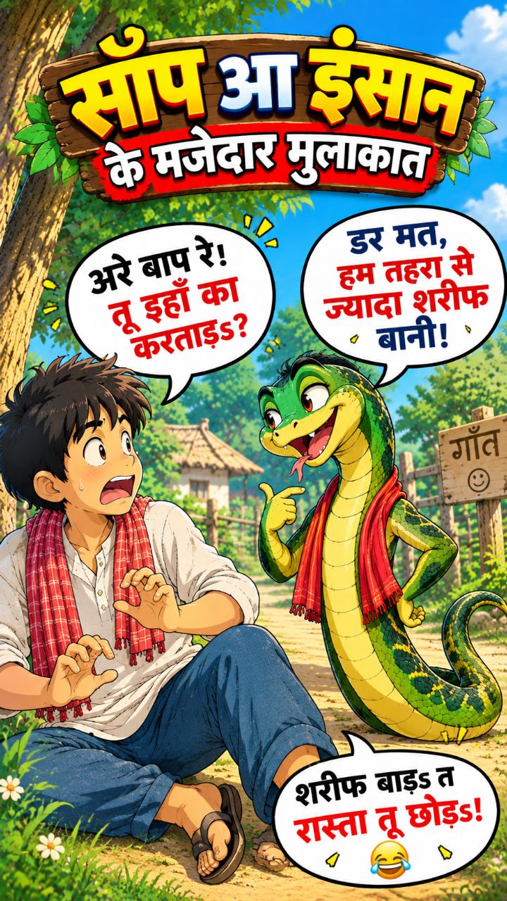 साँप और इंसान की मजेदार मुलाकात 🐍😂 | Bhojpuri Comedy | Bideo App