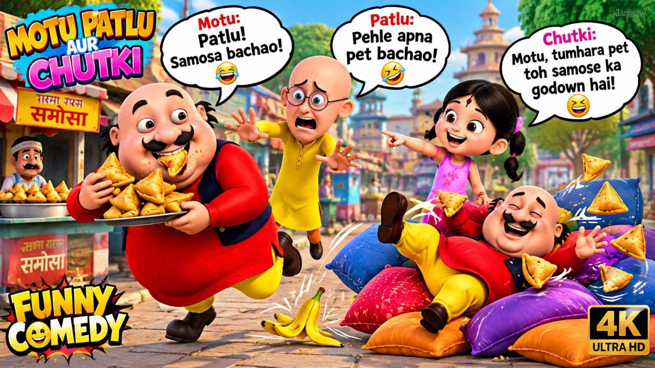 Motu Patlu Aur Chutki Ki Funny Comedy 😂 | Samosa Ka Bawaal 🤣 | Funny Bawaal