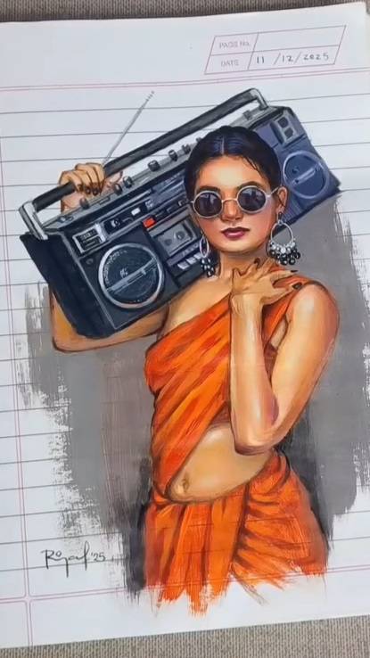 Viral girl painting #viral #trending #shorts #bideo