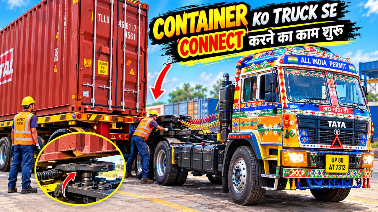 🔥 Truck Se Container Attach Karne Ka Asli Process! 🚛 | Coupling Work Start