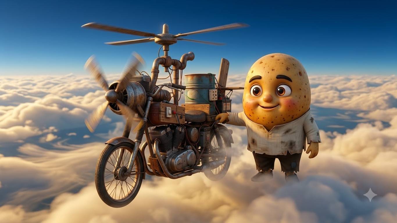 Aalu ki udane wali bike