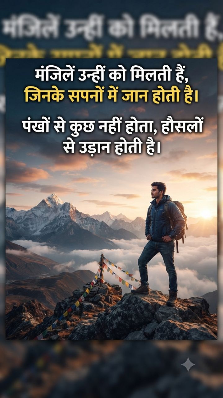 मंजिल उन्हें को मिलते हैं जिनके सपनों में जान होती है
