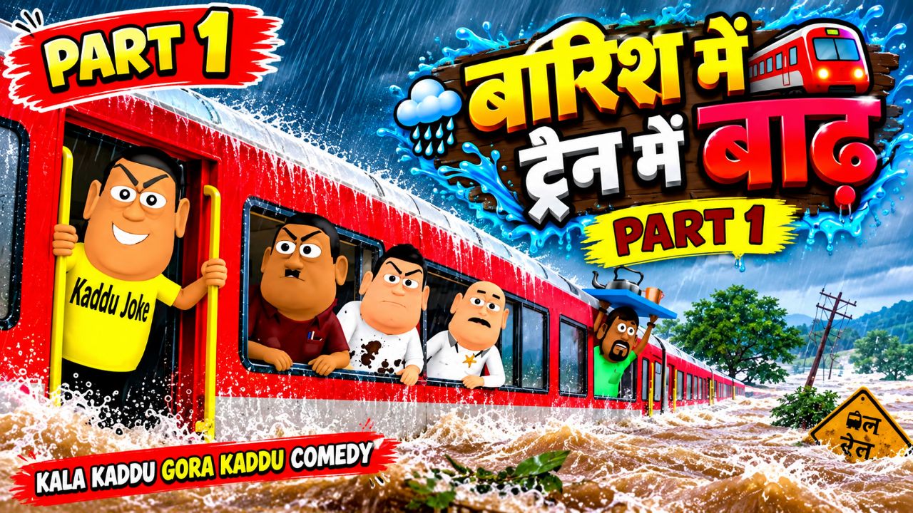 बारिश में ट्रेन में बाढ़ 😂 | Kala Kaddu Gora Kaddu Comedy | Baarish Mein Train Mein Baadh | Part 1
