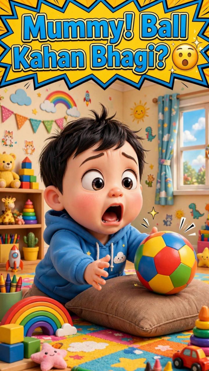 Mummy! Ball Kahan Bhagi? 😲 Gol Mol Ball Ka Picha 😂 | Cute Baby Cartoon
