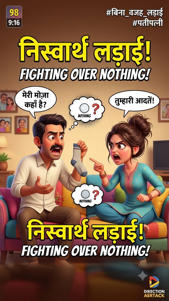 पति-पत्नी की निस्वार्थ भाव से लड़ाई🤣😂😅