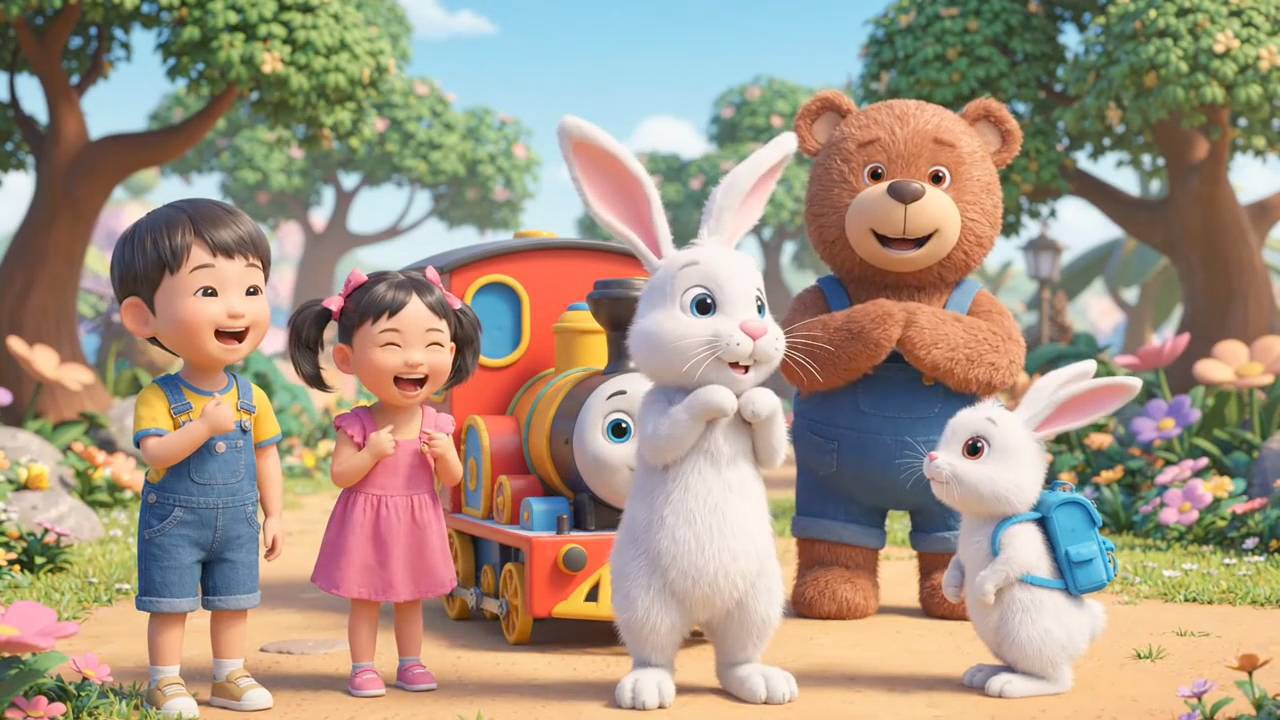 The Happy Little Train 🌈 | Fun Nursery Rhymes for Kids | Kids Songs & 3D Cartoon